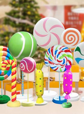玻璃纤维模拟糖果雕塑商场陈列展览景区户外装饰热气球礼盒饰品