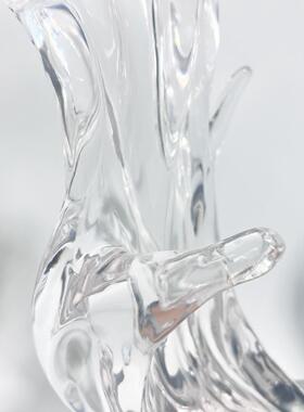 创意透明树脂雕塑浪花家居摆件酒店玄关客厅工艺品大堂电视柜软装