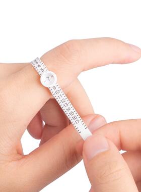Ring with magnifying glass, measuring ring sizer tape, plast