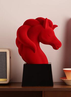 新中式2260新年过年马摆件25111302酒办公室客年厅玄关柜高档装饰