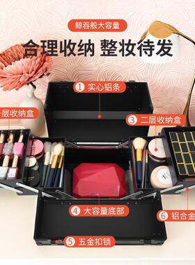 化妆箱手提美甲工具箱子收纳盒美睫上门外出便携纹绣师专用工具箱