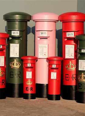 邮箱特大号咖啡馆摆件模型邮筒厂家直销复古装饰酒吧信箱英伦邮政