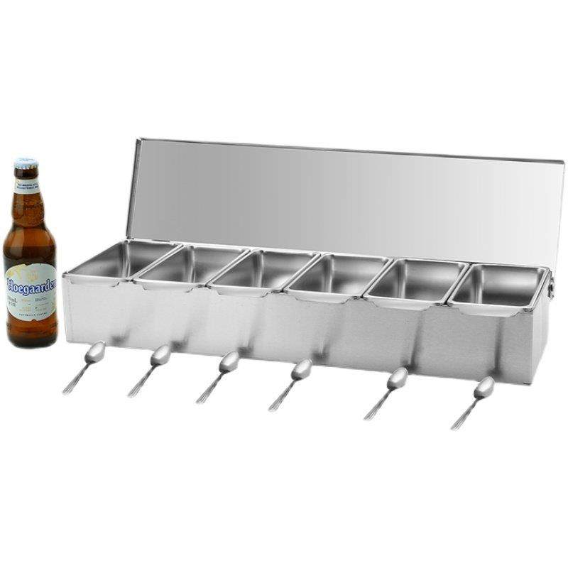 不锈钢翻盖调味盒酒店方形冰粉调味盒带盖子储物盒家用调味罐佐料,淘宝优惠券,粉丝福利购,淘宝优惠卷