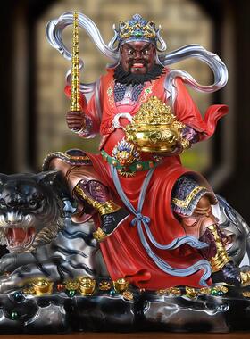 五路财神赵公明摆件树脂黑虎玄坛武财神爷神像办公室店铺供奉家用