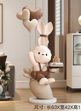 正品兔子大型落地摆视件家居饰品迁客厅电柜塑沙发旁迎宾雕乔新居