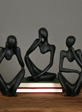 北欧风格人物面具咖啡厅摆件创意艺术装饰抽象人物雕塑摆设样板房