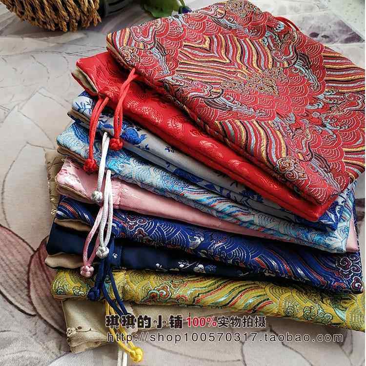 喜糖袋锦囊盘珠袋织锦麂皮绒衬里高档文玩袋首饰把件收纳袋小锦袋,淘宝优惠券,粉丝福利购,淘宝优惠卷