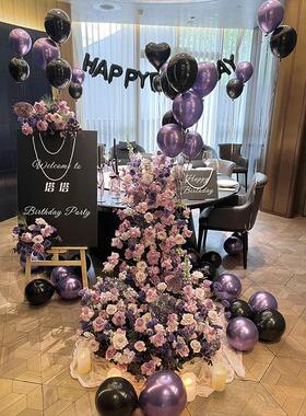 生日布置彷真瀑布桌花轻奢客厅餐桌装饰品摆件假花束室内摆设花艺