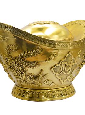 铜元宝摆件金元宝财富龙凤元宝中式客厅家居吉祥物