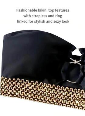 Sexy Bikini Swimwear Strapless Bandeau Bikini Women Swimsuit