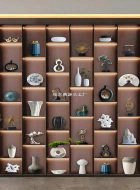 新中式摆件轻奢客厅酒柜家居饰品电视柜办公室软装工艺品摆设