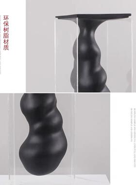 简约现代黑白色亚克力抽象云朵花器摆件室内家居客厅桌艺术装饰品
