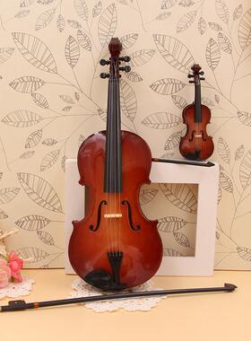 迷你小提琴模型摆件手工制作礼品胸针娃娃小乐器男女朋友生日礼物