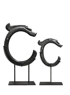 中式金属底件座东形方PZ-175龙雕塑弧创意摆样板房家居客玄厅关软