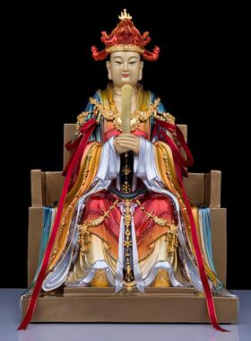 玉帝王母佛像台湾铜彩绘玉皇大帝东王公西王母娘娘神像摆件供奉