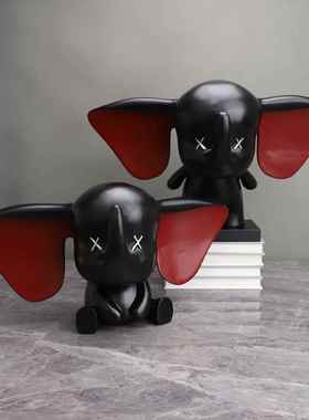 欧式意小创飞象大象树脂摆件厅售楼部玄关电视柜面家0001居桌客装