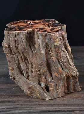 风化木根雕木头实木枯木树根家居饰品陶瓷工艺品盆栽底座禅意摆件