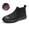 New men's Chelsea boots genuine leather casual leather shoes outdoor high-top shoes short soft boots with velvet warm cotton soles for men