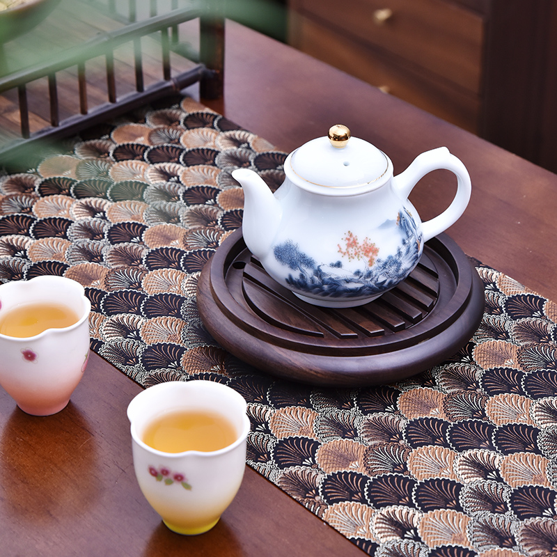 Ebony solid wood pot cushion pot cushion pot cushion teapot base pot cushion heat insulation cushion tea cup dry brewing tea set accessories