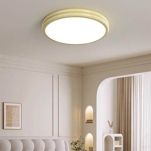 八特 led奶油风卧室吸顶灯极简现代简约客厅书房儿童房主卧室灯具 - 图1