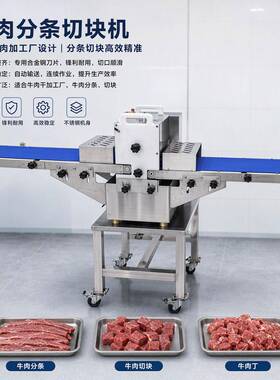 输送带式鲜肉分条切块机 304不锈钢肉铺食堂鲜猪肉牛肉羊肉切条机