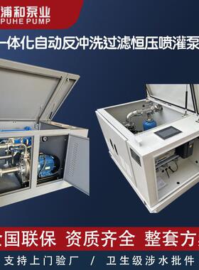 一体化恒压反冲洗过滤集成供水泵站园林景观喷灌溉水泵房智能控制