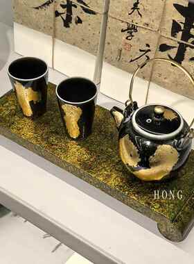 新中式样板间书房茶室茶桌摆件茶具售楼处会所陈列展柜瓶器装饰品