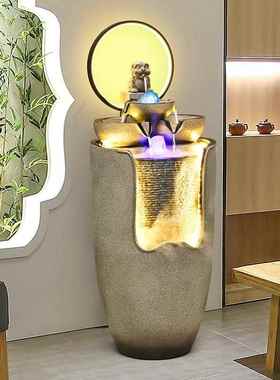 落地风水球流水摆件客厅办公室开业生财风水轮加湿器装饰循环水景