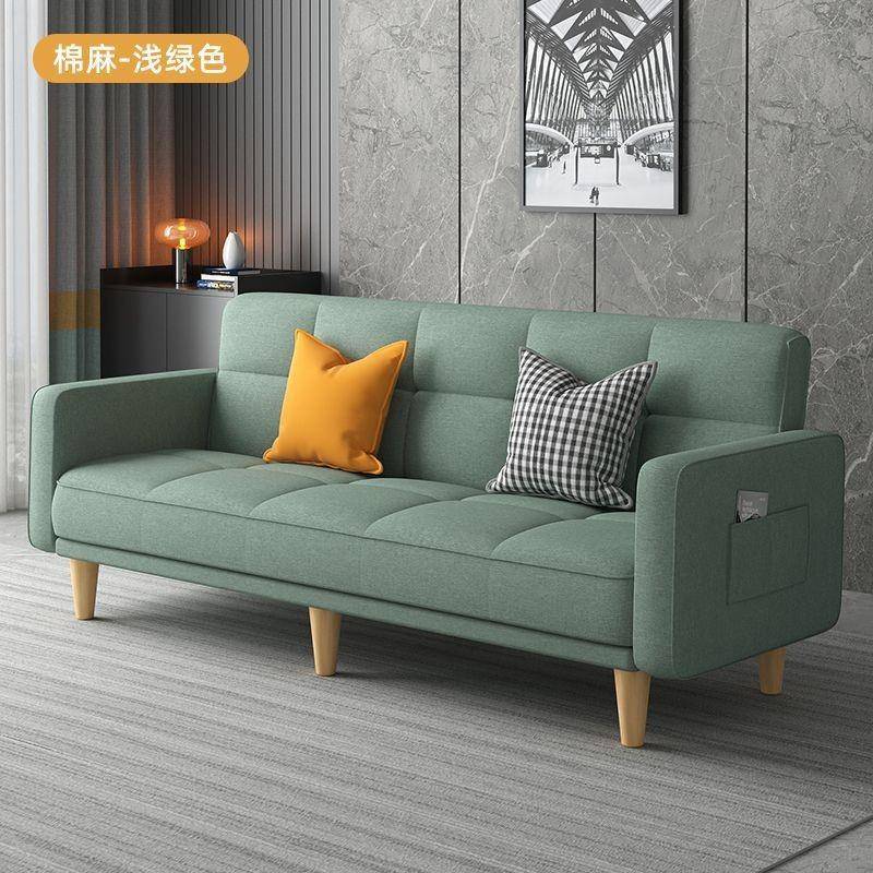 Multifunctional folding sofa bed dual-purpose fabric sofa simple single living room rental room folding bed lazy small apartment
