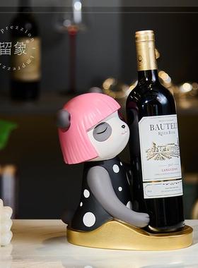 留象波点熊猫酒架摆件间距装饰客厅电视柜玄关酒柜餐边柜乔迁礼品