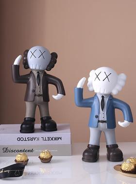 创意手办公仔礼物摆件家居客厅玄关酒柜托盘酒架装饰品工艺品摆设