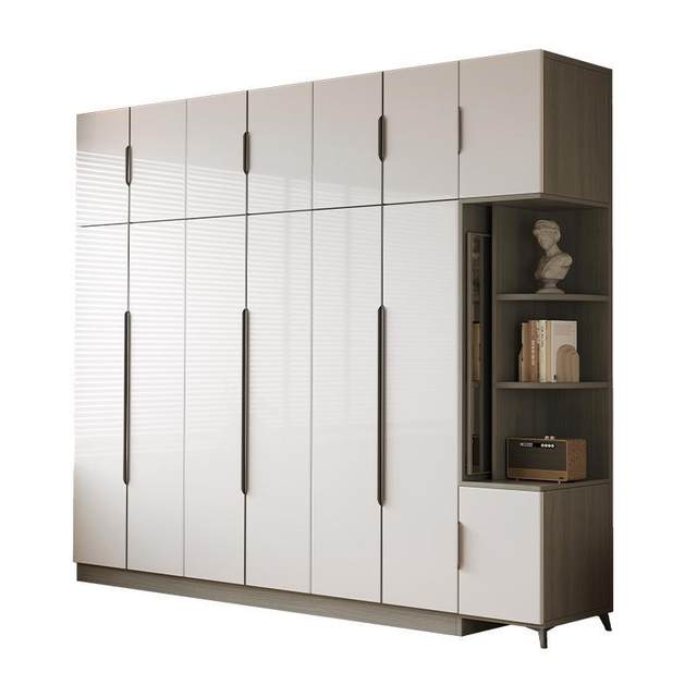 Cream style solid wood storage cabinet wardrobe home bedroom small apartment modern simple cabinet whole house furniture combination