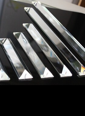 水晶三角条玻璃长条 装饰装潢材料单孔双孔四孔玻璃长条水晶配件