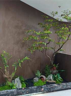 仿真海岛春花假树天井橱窗室内绿植装饰造景落地摆件植物景观套装