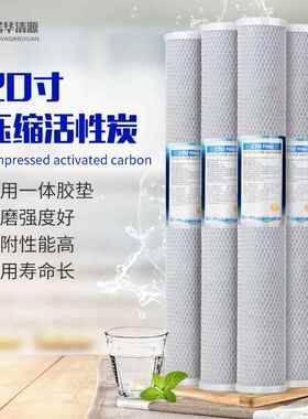 20寸压缩活性炭滤芯商用RO机售水机过滤器净水器前置炭棒网炭CTO