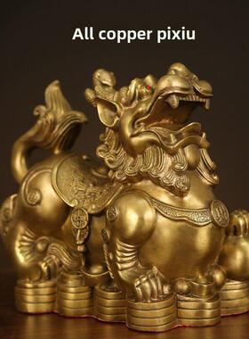铜皮绣饰品，男女富贵皮绣大吉祥物一对，家居客厅店开业礼品