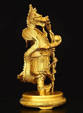 黄铜龙王爷神像东海龙王铜像家居客厅摆件工艺品装饰品