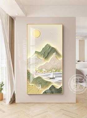 入户玄关装饰画竖版迎门墙走廊过道悬挂画现代客厅进门玄幻墙壁画