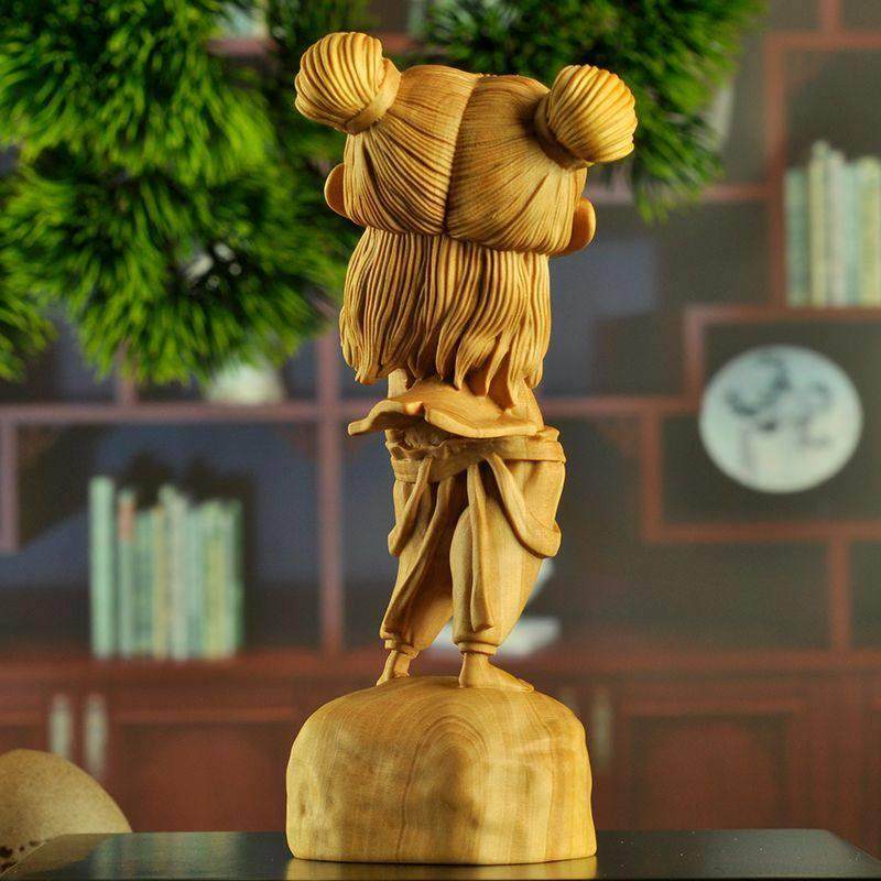 黄杨木雕刻哪咤摆件电脑周边装饰包浆文玩魔童降世手办工艺送礼品,淘宝优惠券,粉丝福利购,淘宝优惠卷