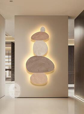 时来运转入户玄关装饰画现代简约发光壁画led灯走廊尽头过道挂画