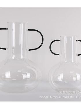 现代简约花创意花璃瓶花器插样板房售ILL玻楼处桌面软装饰品工艺