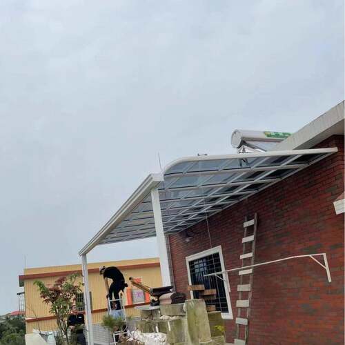 PC板铝合金露台别墅飘窗遮阳棚耐力蓬庭院楼顶露天雨棚屋檐窗台篷 - 图2