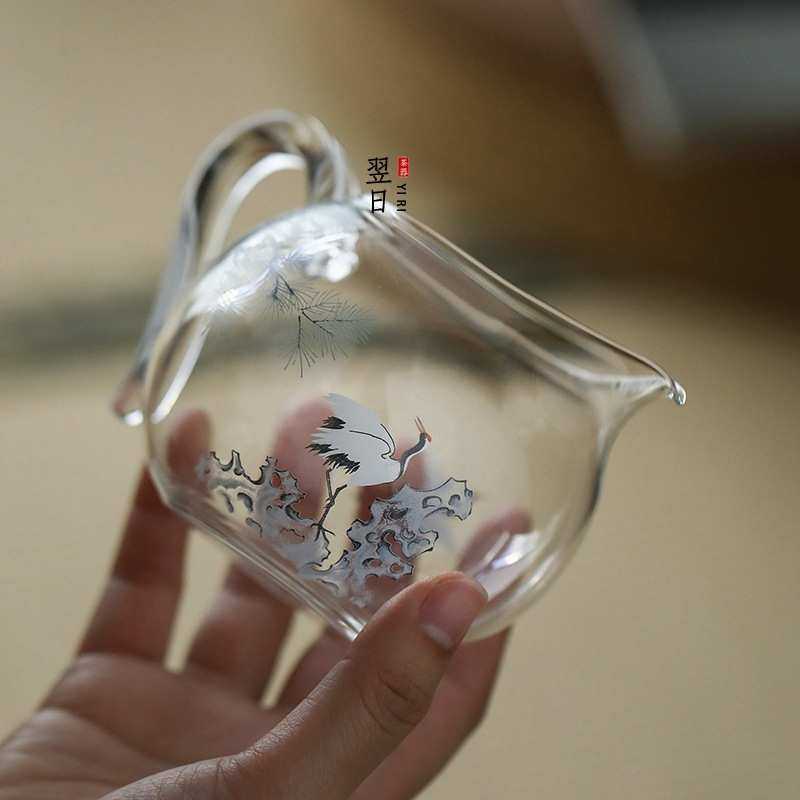 翌日松鹤草堂公道杯高透耐热玻璃分茶器公杯大号茶海茶道配件,淘宝优惠券,粉丝福利购,淘宝优惠卷