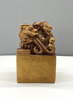 新中式房黑色白仿铜件玉YJW玺装饰摆色 样板书房书桌柜创意软装饰