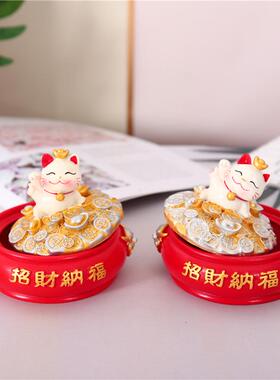 新款创意猫收纳盒烟灰缸办公家居摆件节日礼物送男友长辈礼品