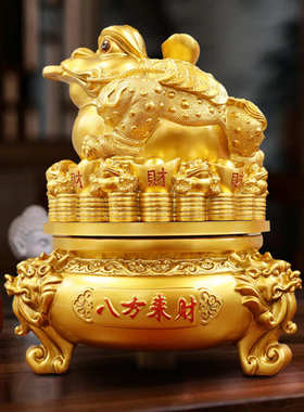 新款八方来财金蟾摆件三足金蝉公司办公室装饰品店铺开业乔迁礼品