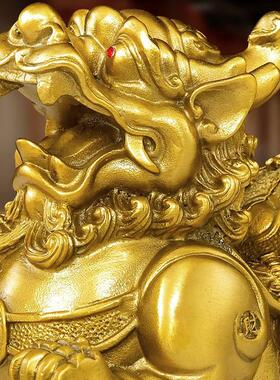 2026鑫源祥全纯黄铜貔貅摆件公母一对招财镇宅皮丘铜制客厅店铺办