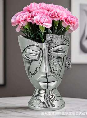 跨境新款现货创意树脂家居摆件迷魅抽象花盆系列花园庭院客厅摆件