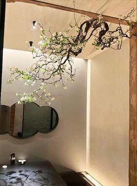 彷真花艺假花干 干树枝造景装饰室内玄关客厅落地摆件吊倒挂插花