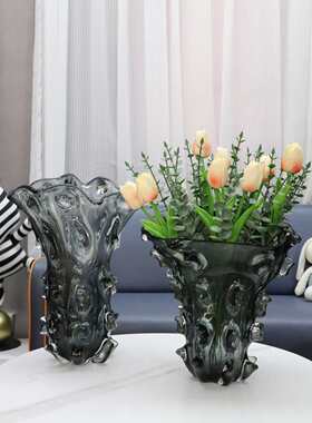 现代简约创意冷翠白菜琉璃花器卧室玄关客厅书房办公室工艺品摆件